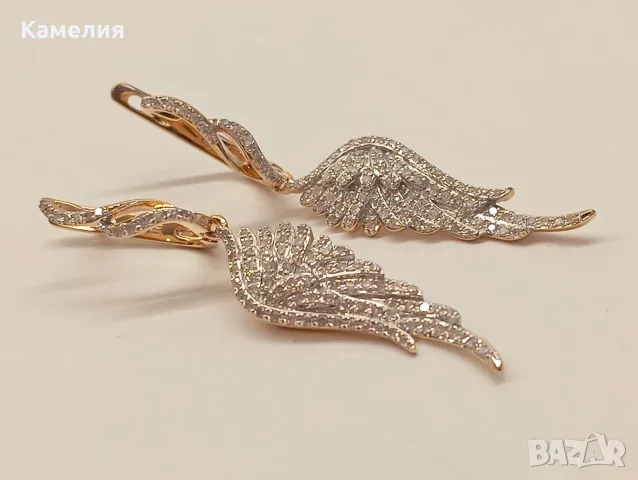 Руско злато. Обеци с брилианти. , снимка 7 - Обеци - 55479600