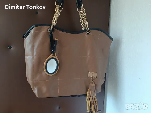 Уникално мини огледало за чанта - Ръчна изработка, снимка 4 - Чанти - 55594267