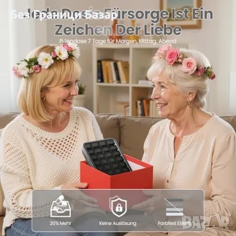 Нов Органайзер за хапчета 7 дни, черен, BPA Free, лесно отваряне Кутия за таблетки, снимка 2 - Органайзери - 55581275