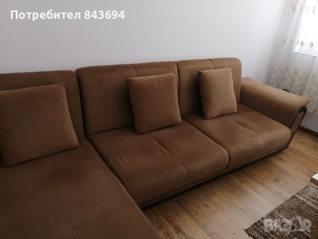 Холов ъглов диван, снимка 5 - Дивани и мека мебел - 54766716