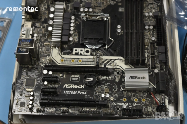 Asrock H270M Pro4 дънна платка в кутия и аксесоари 1151 DDR4, снимка 5 - Дънни платки - 54945943