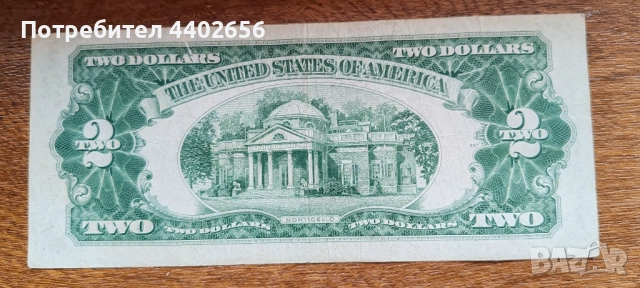 Банкнота 2 USD 1963 червено мастило и изместено подравняване , снимка 5 - Нумизматика и бонистика - 54759940
