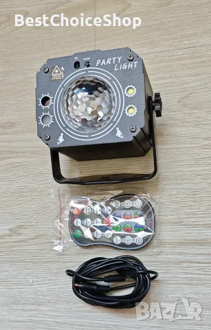 LED лазерна лампа за проектор, светлинни ефекти, контролирани със звук, компактна, преносима