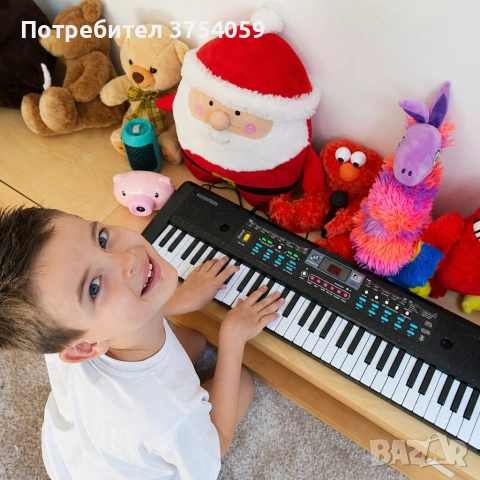 Детско електронно пиано с 61 клавиша, микрофон и адаптер – 16 тона, 10 ритъма и режим на обучение, снимка 9 - Музикални играчки - 55148668