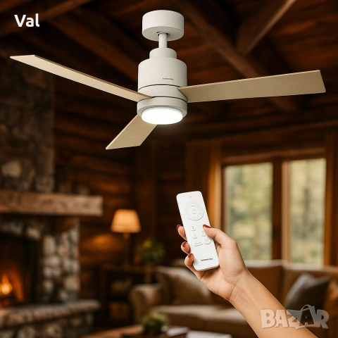 Таванен вентилатор с DC мотор, 45W и LED осветление - Brizy Bright Core, снимка 4 - Вентилатори - 54544130