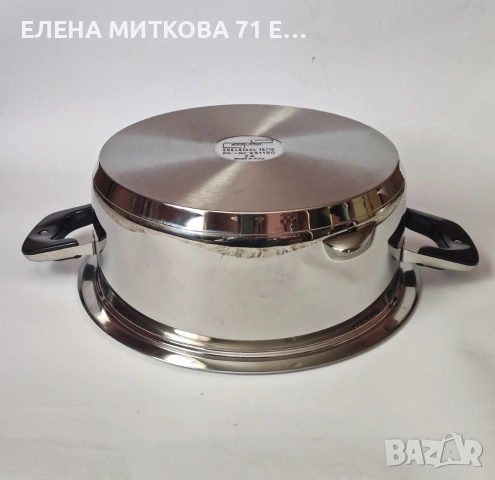 Голяма и масивна тенджера на Цептер от неръждаема стомана,с термо капак, снимка 7 - Съдове за готвене - 54464684