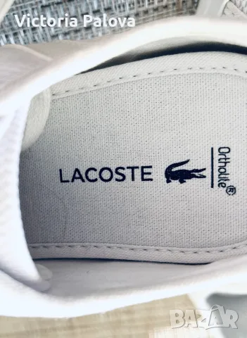 Леки бели маратонки/сникърси LACOSTE оригинал, стелка 24,5см, снимка 7 - Дамски ежедневни обувки - 55517644