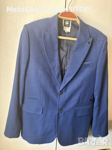 Мъжко сако яке G-Star RAW – Оригинално, Наситено синьо (Размер 52), снимка 2 - Сака - 54425123
