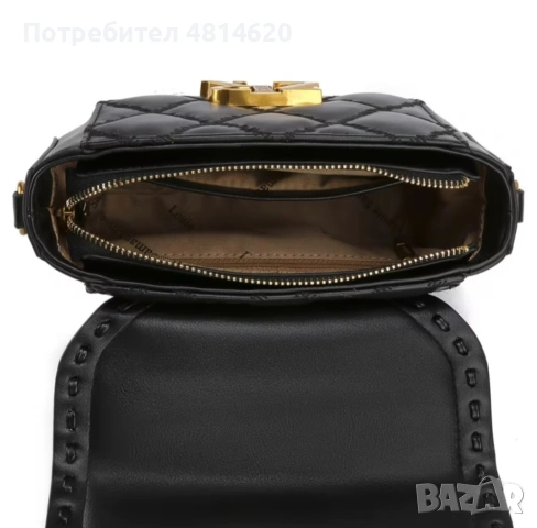 Черна мини чанта със златна катарама. , снимка 4 - Чанти - 54798290