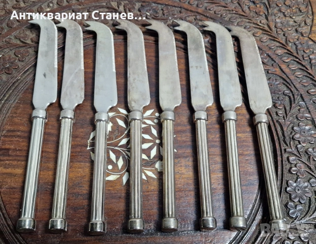 Посребрени ножове внос от Скандинавия , снимка 2 - Прибори за хранене, готвене и сервиране - 54071056