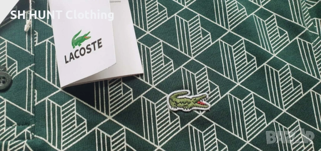LACOSTE Monogram Print Short Sleeve Polo Shirt размер S / M / L / XL / XXL поло тениска, снимка 8 - Тениски - 54795742