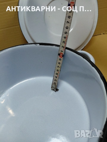 Соц Стара Емалйрана Тенджера 5лт. НОМЕР 1635., снимка 10 - Антикварни и старинни предмети - 54323448