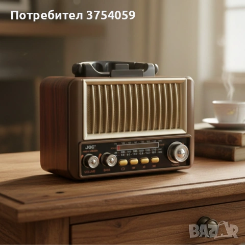 Ретро радио JOC TG-2502T-S - класически стил и мощен звук, снимка 5 - Радиокасетофони, транзистори - 55175299