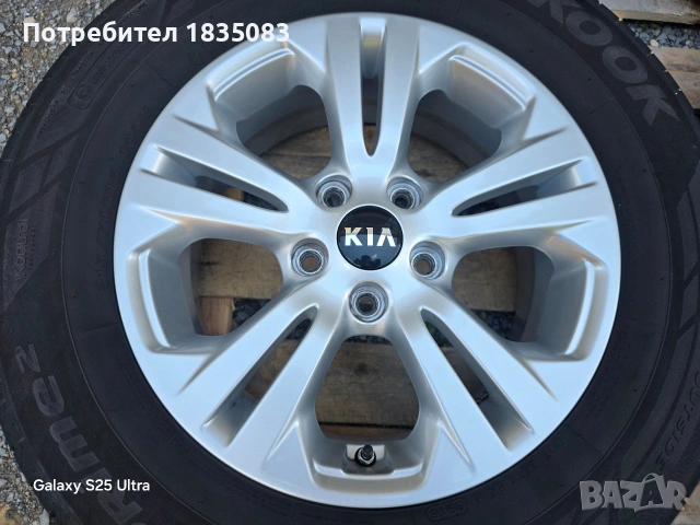 Лети джанти 16ки 5х114.3 Kia + летни гуми 215/70/16 Hankook, снимка 5 - Гуми и джанти - 54822038