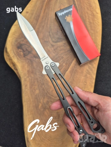 Сгъваем нож пеперуда Spyderco SpyderFly Butterfly B01P, снимка 9 - Ножове - 54751743