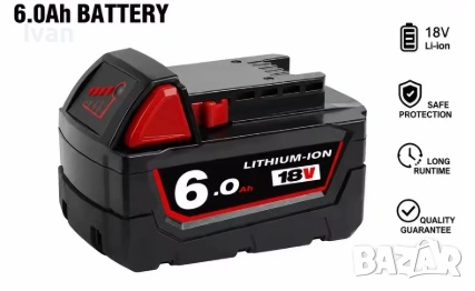 Replacement 18V 18650 Lithium Battery for Milwaukee M18 48-11-1860 / 48-11-1850 / 48-11-1840