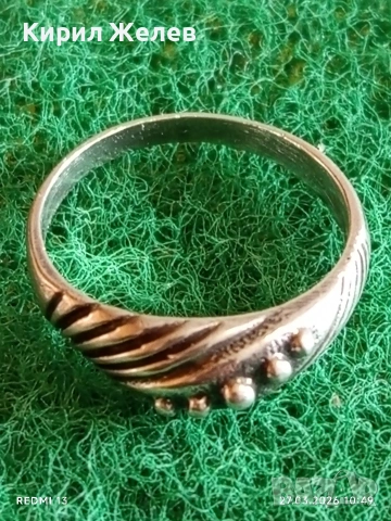 Артистичен сребърен пръстен с гранулация ювелирна изработка 34025, снимка 5 - Пръстени - 53993656