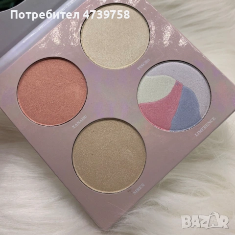 Палитра хайлайтъри с огледалце, снимка 2 - Козметика за лице - 54567059