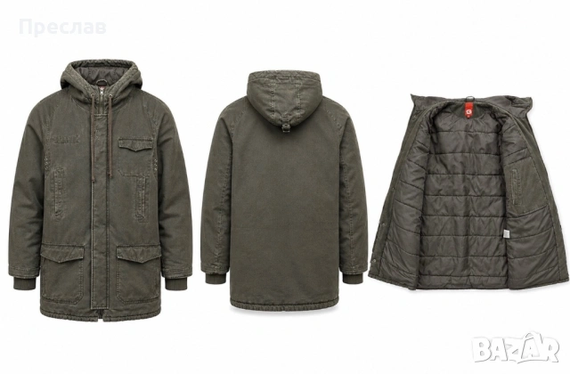 НОВО мъжко яке – маслинено зелено (army green), размер L (EU 50)
