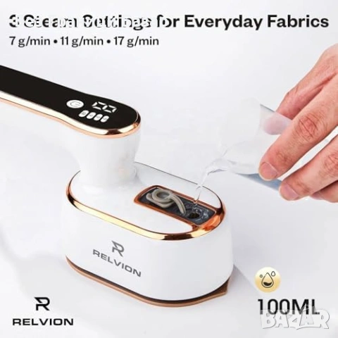 Нов Преносим уред за гладене с пара компактен 140°C 2.1 м кабел Ютия дрехи, снимка 2 - Ютии - 53973607