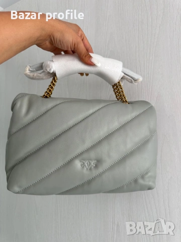 Чанта Pinko love classic puff light gray , снимка 9 - Чанти - 55138169