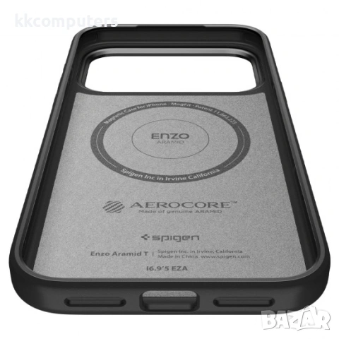 Оригинален кейс Spigen Enzo Aramid T, За iPhone 17 Pro Max (6.9), Черен и Протектор, снимка 9 - Калъфи, кейсове - 54158569