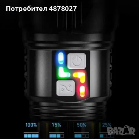 Светодиоден фенер Smiling Shark YM-G600 с телескопично увеличение и PowerBank функция, снимка 3 - Прожектори - 55637647