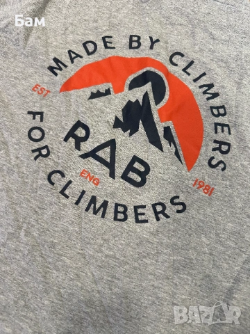 Оригинална мъжка тениска Rab "Made by climbers, for climbers" размер М, снимка 5 - Тениски - 54753967