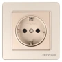 Единичен електрически контакт DeTech DE-6008-42, Шуко, 16A, 250V, IP20, за вграждане, златист, снимка 2