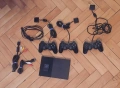 Sony PlayStation 2 + 2 джойстика + Memory Card 8MB + NBA Street Vol. 2, снимка 1