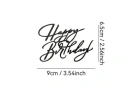 Черен Надпис Happy Birthday страничен пластмасов топер украса торта рожден ден фронтален отпред, снимка 3