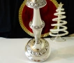 Английски посребрен свещник Ianthe,релефни рози. , снимка 4
