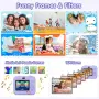 ASTGMI D500 Детски фотоапарат с моментален печат – 12 MP, 1080P, 32 GB, лилав, снимка 6