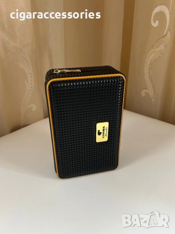 Cohiba преносим кожен хумидор за 4 пури с дигитален хигрометър, снимка 3 - Табакери - 54616075