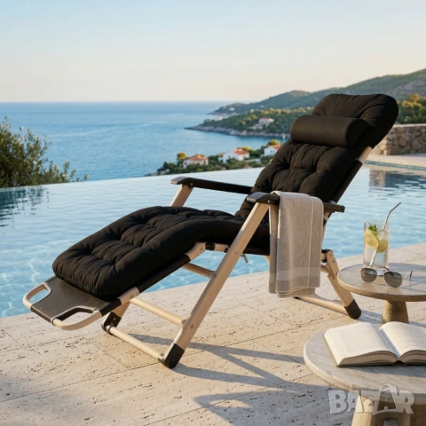 Градински шезлонг. , снимка 3 - Градински мебели, декорация  - 54306101
