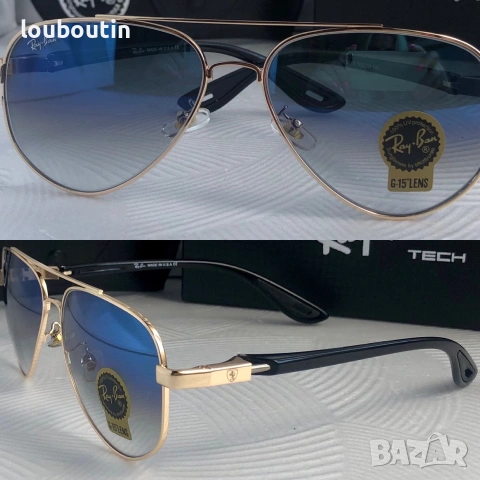 Ray Ban Ferrari 3 цвята мъжки слънчеви очила авиатор минерално стъклоло, снимка 5 - Слънчеви и диоптрични очила - 55153693