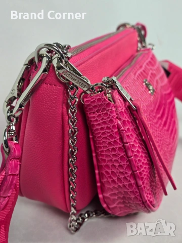 Нова дамска чанта Steve Madden 3 в 1 – циклама с портмоне, снимка 3 - Чанти - 54405720