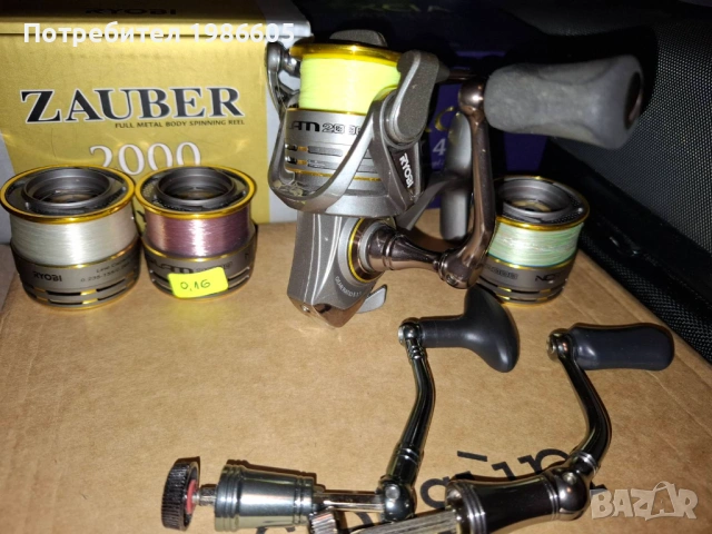 Макара Ryobi Slam 2000 NCRT + 3 оригинални резервни шпули + дръжки, снимка 2 - Макари - 54147856