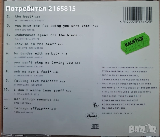 Tina Turner  Foreign Affair  Cd, снимка 2 - CD дискове - 54389585