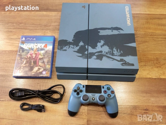 Колекционерски PS4 Fat 1TB Uncharted Limited Edition + Джойстик и Игра, снимка 2 - PlayStation конзоли - 55000704