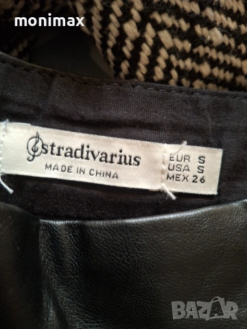 Кожена пола Stradivarius S, снимка 2 - Поли - 55165195