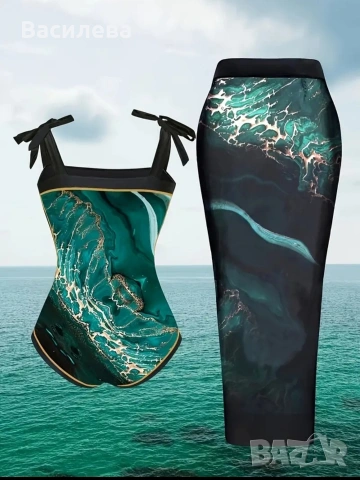 Цял бански с парео, снимка 2 - Бански костюми - 54248182