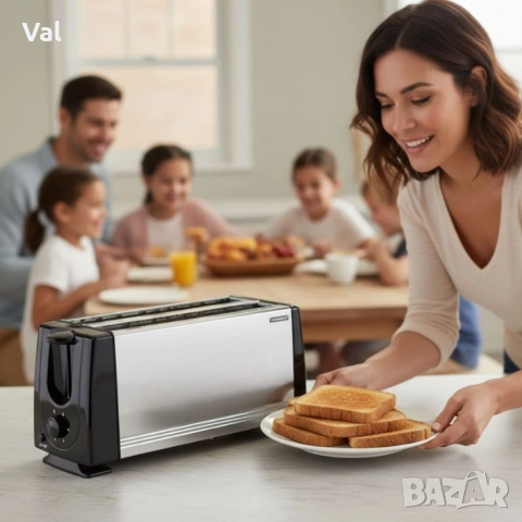 Тостер за 4 филии Termomax TX401S, 1200W, метален, снимка 3 - Тостери - 54814179