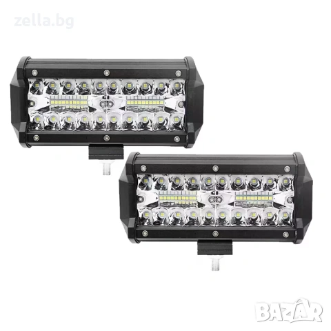 Комплект 2 броя LED BAR фарове 240W, 24000LM – IP68, 12V/24V, за трактор, камион, ATV, офроуд 10368, снимка 8 - Части - 54685076