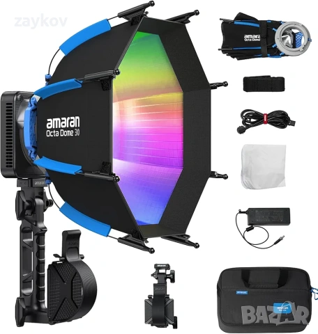 Amaran Ray 60c RGB видео лампа, 60W, преносима CCT студийна фотографска лампа 1800K-20000K