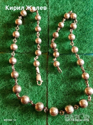 Винтидж сребърен ланец топчета подходящ аксесоар за ежедневието 52885, снимка 5 - Колиета, медальони, синджири - 54037120