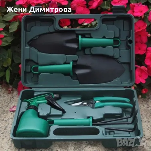 Комплект градински инструменти 5 в 1 с куфар GN4 и ръчна градинска пръскачка 5L TV1495, снимка 2 - Градински инструменти - 55618835