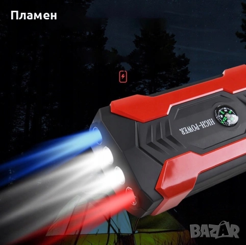 Автомобилен стартер 99800 mAh Power Bank Фенер Чук Комплект кабели с преносим твърд калъф, снимка 6 - Аксесоари и консумативи - 54866314