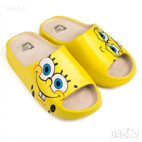 Дамски джапанки SpongeBob жълти slides за плаж и басейн_1250117, снимка 2 - Джапанки - 54695113