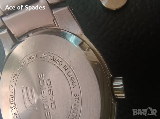 Мъжки  Casio Edifice EFA-128D-2AV с нова батерия Varta 371, снимка 10 - Мъжки - 55690313